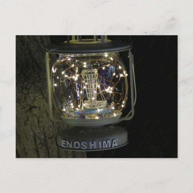 Cartão Postal Lanterna do Jardim: Enoshima, Japão (Frente)