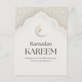 Cartão Postal Lanterna e Crescente Arte do Ramadan Kareem