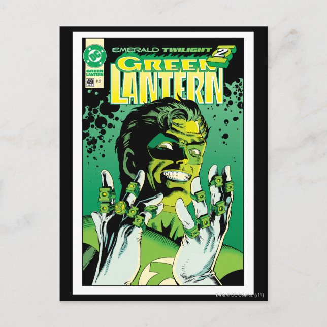 Cartão Postal Lanterna Verde - Muitos Anéis (Frente)