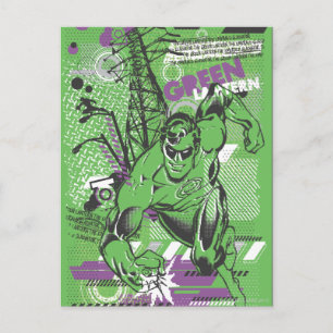 Cartão Postal Lanterna Verde - Poster de Colagem Absurda