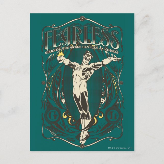 Cartão Postal Lanterna Verde - Poster "Sem Carinho" (Frente)