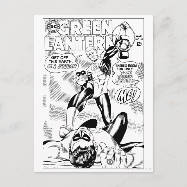 Cartão Postal Lanterna Verde - Sai desta Terra Hal Jordan, Bla (Frente)