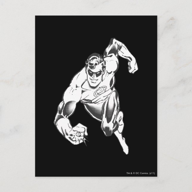 Cartão Postal Lanterna Verde Salta para a Frente (Frente)