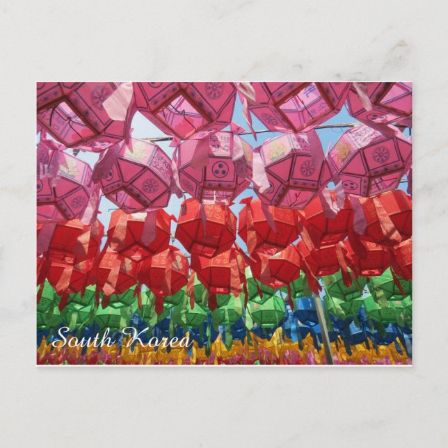 Cartão Postal Lanternas Budistas da Coreia do Sul (Frente)