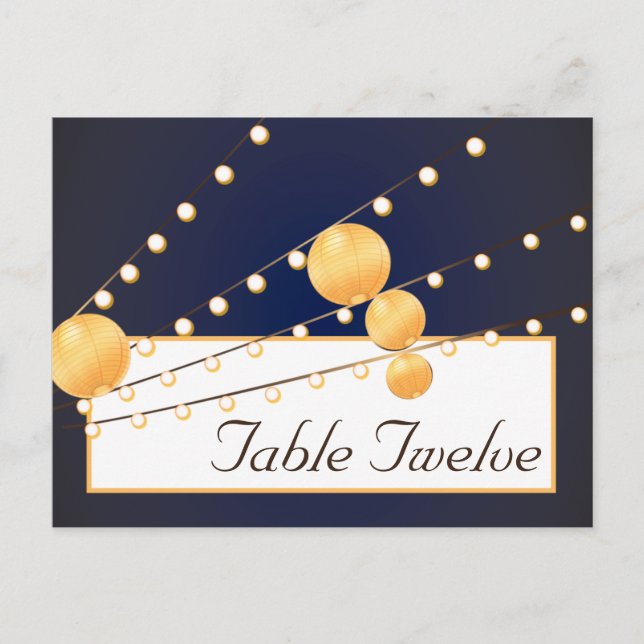 Cartão Postal Lanternas de papel da placa de espaço gravável em  (Frente)