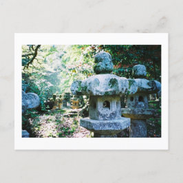 Cartão Postal Lanternas Pedras: Templo Gesshoji, Matsue, Japão