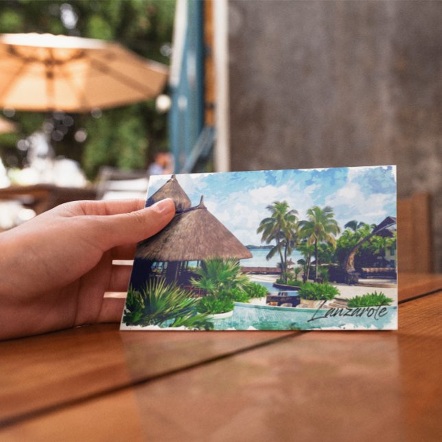 Cartão Postal Lanzarote Ilhas Canárias Espanha Tropical (Lanzarote canarias postcard)