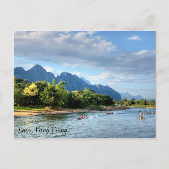 Cartão Postal Laos, Vang Vieng (Frente)