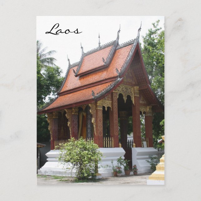 Cartão Postal laos wat (Frente)