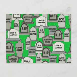 Cartão Postal Lápides do Dia das Bruxas engraçado