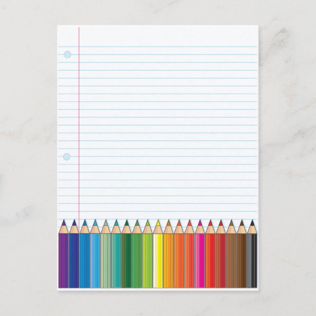 Cartão Postal Lápis coloridos (Frente)