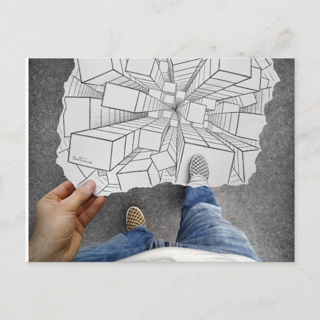 Cartão Postal Lápis contra a câmera - vertigem (Frente)