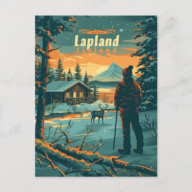 Cartão Postal Lapland Finlândia (Frente)
