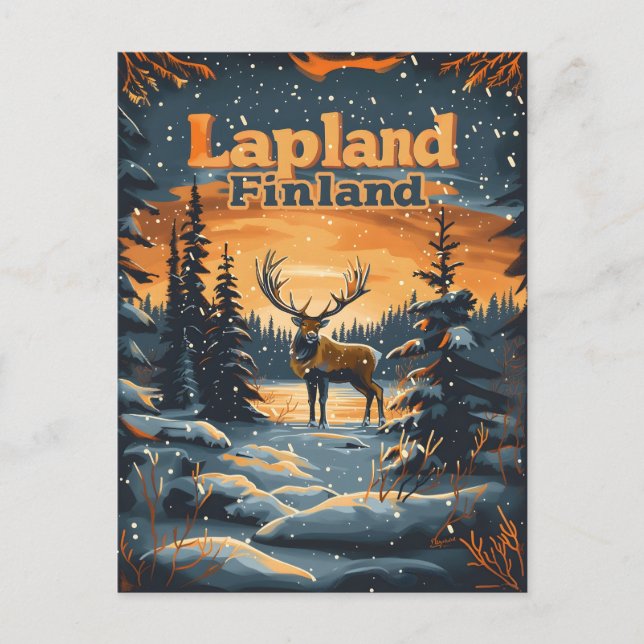 Cartão Postal Lapland Finlândia (Frente)