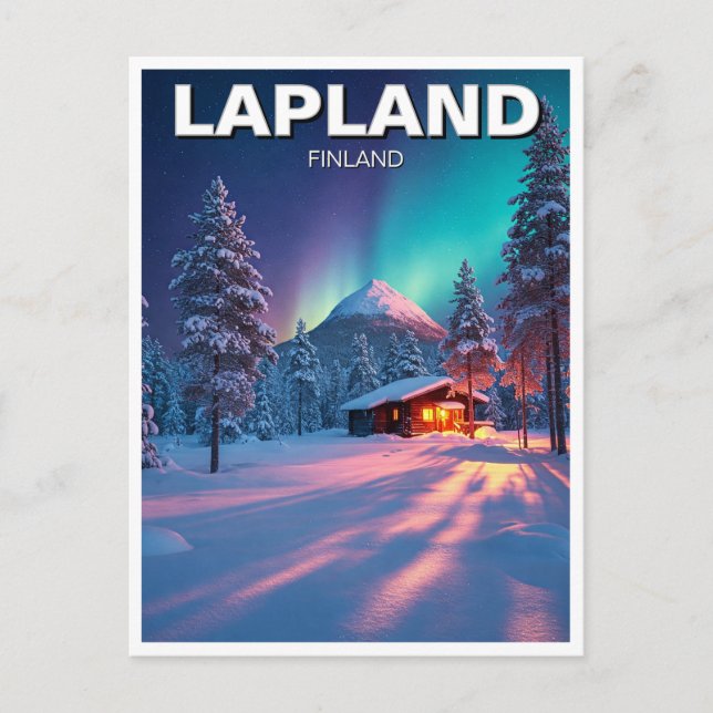 Cartão Postal Lapland Finlândia Viagem (Frente)