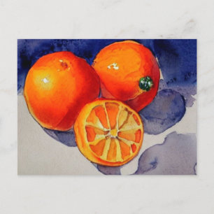 Cartão Postal Laranja aquarela