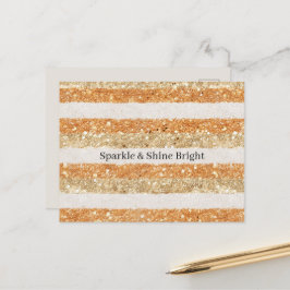 Cartão Postal Laranja Dourada Brilho Creme Listras Brilho & Bril