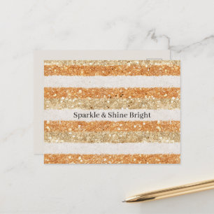 Cartão Postal Laranja Dourada Brilho Creme Listras Brilho & Bril