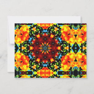 Cartão Postal Laranja Floral