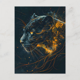 Cartão Postal Laranja Neon Black Panther Light