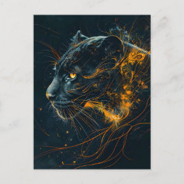 Cartão Postal Laranja Neon Black Panther Light