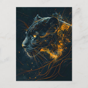 Cartão Postal Laranja Neon Black Panther Light
