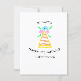 Cartão Postal Laranja que segundo aniversário crianças retro bri