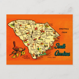 Cartão postal laranja retrô da Carolina do Sul