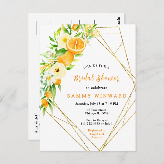 Cartão Postal Laranjas e Chás de panela de flores (Frente/Verso)