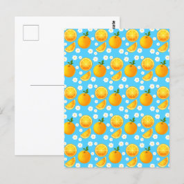 Cartão Postal Laranjas e Flores Brancas