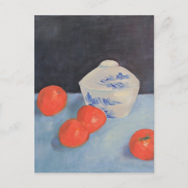 Cartão Postal Laranjas e Persimmons (Frente)