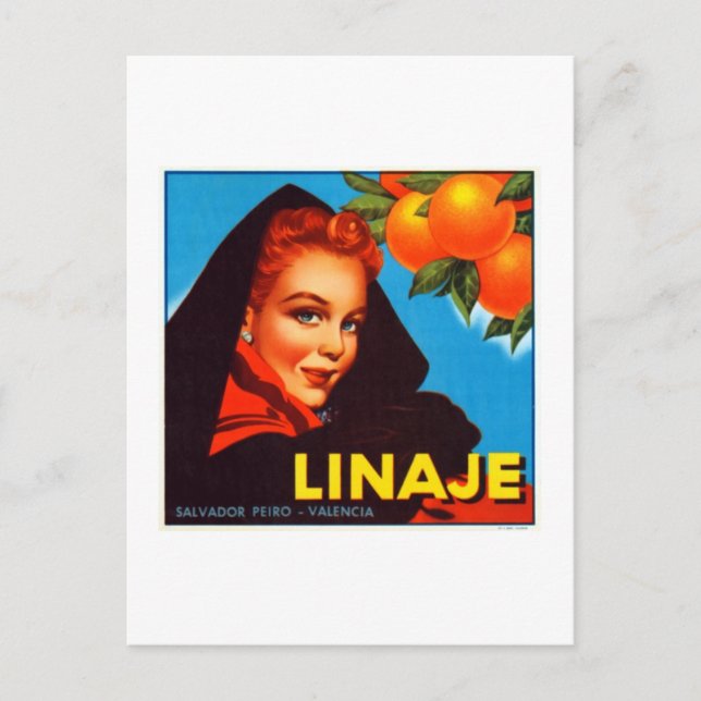 Cartão Postal Laranjas Linaje Valência (Frente)
