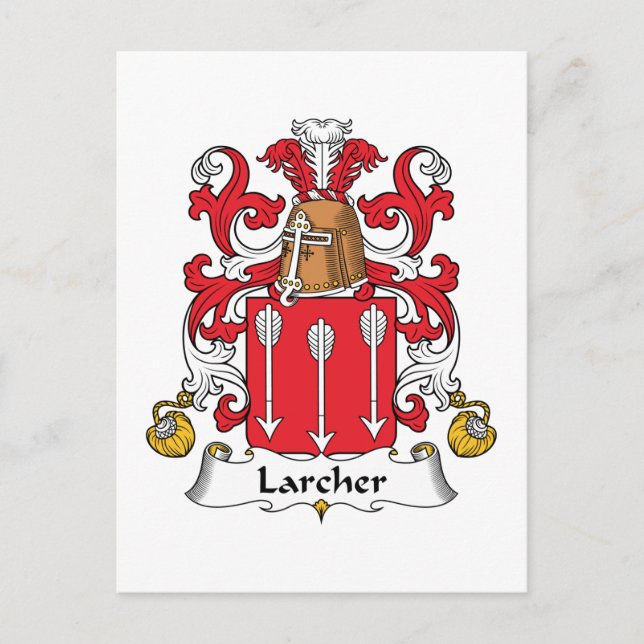 Cartão Postal Larcher Family Crest (Frente)