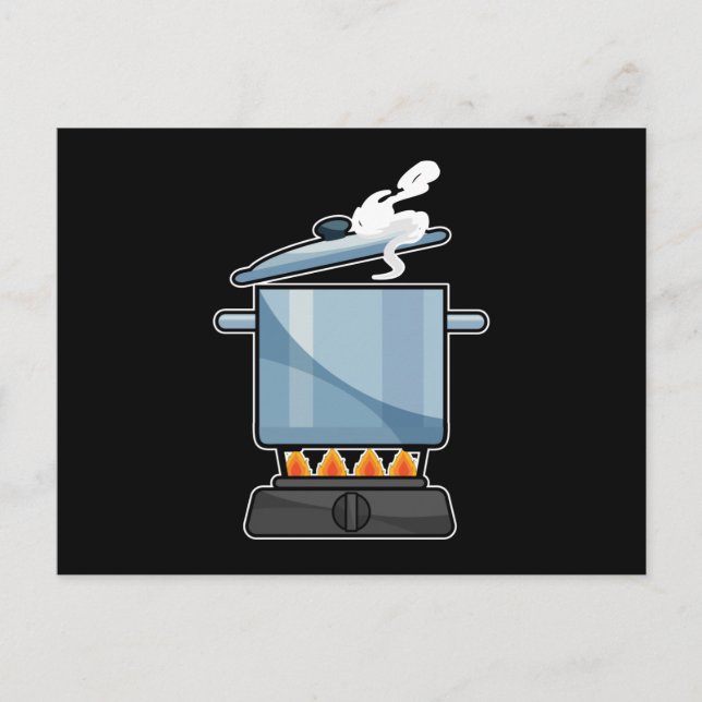 Cartão Postal Lareira com panela e tampa (Frente)