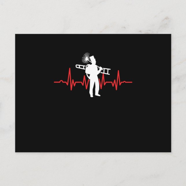 Cartão Postal Lareira Forno Varredura Chaminé Sweep Coração Verm (Frente)