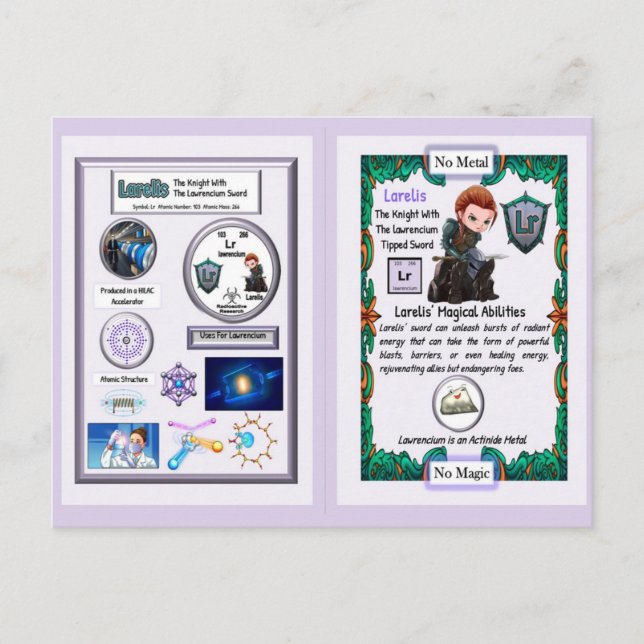 Cartão Postal Larelis - Knight - Espada Lawrencium (Frente)