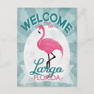 Cartão Postal Largo Florida Pink Flamingo Retro