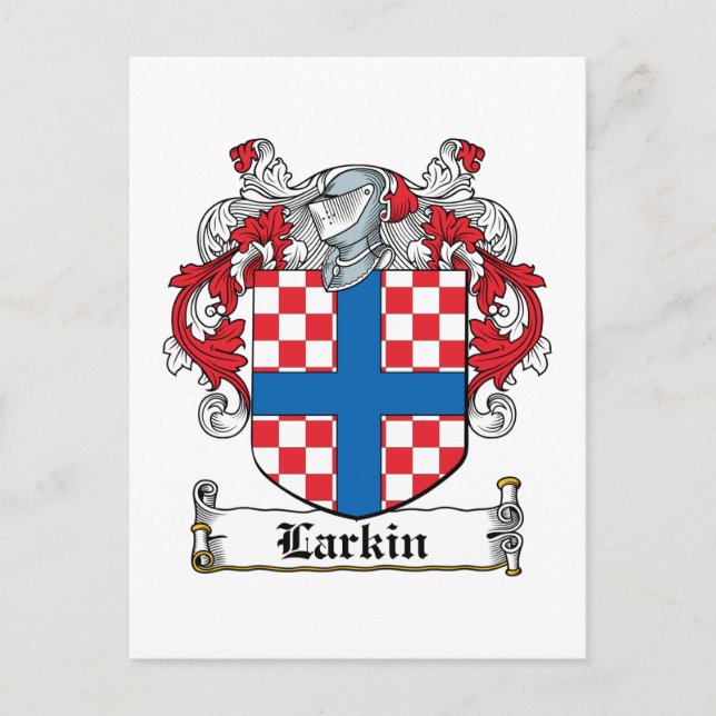 Cartão Postal Larkin Family Crest (Frente)