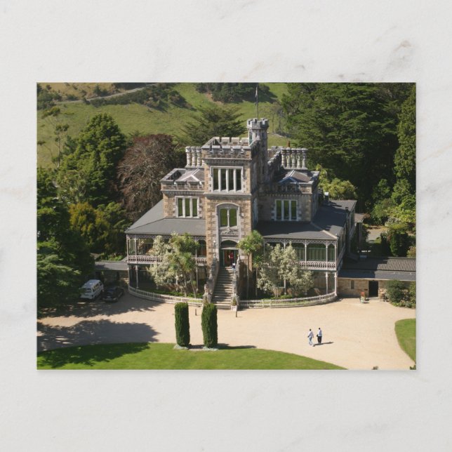 Cartão Postal Larnach Castle, Dunedin, Nova Zelândia - aérea (Frente)