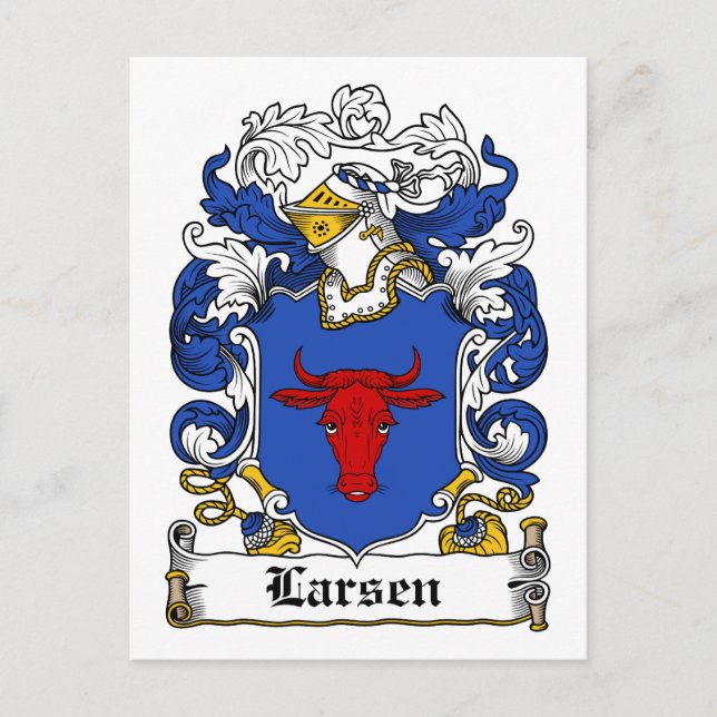 Cartão Postal Larsen Family Crest (Frente)