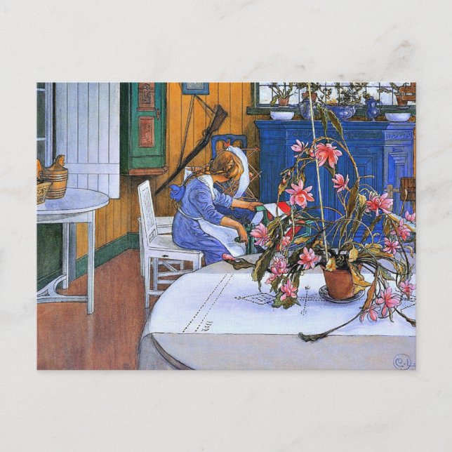 Cartão Postal Larsson - Interior com um Cactus (Frente)