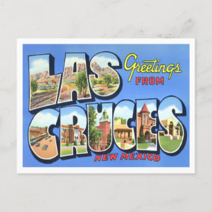 Cartão Postal Las Cruces, Novo México Vintage Big Letters