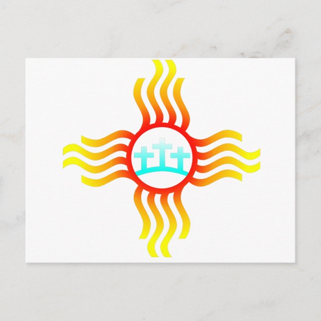 Cartão Postal Las Cruces Novo México Zia com Três Cruzes (Frente)