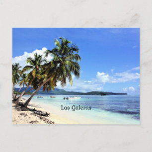 Cartão Postal Las Galeras, cena tropical da República Dominicana