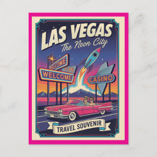 Cartão Postal Las Vegas, Nevada – Estilo Retro dos Anos 1950