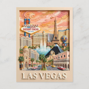 Cartão Postal Las Vegas Nevada Impasto Antigos Pontos Turísticos