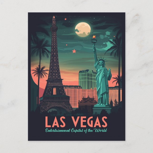 Cartão Postal Las Vegas Nevada - Paisagem Urbana Antiga (Frente)