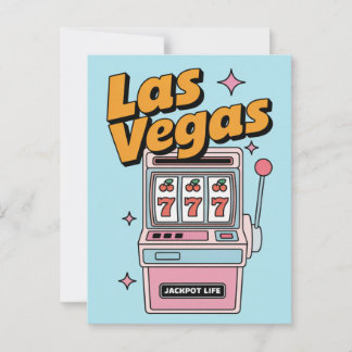 Cartão Postal Las Vegas Nevada Retro Slot Machine Jackpot