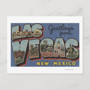 Cartão Postal Las Vegas, Novo México - Cenas com Letras Grandes