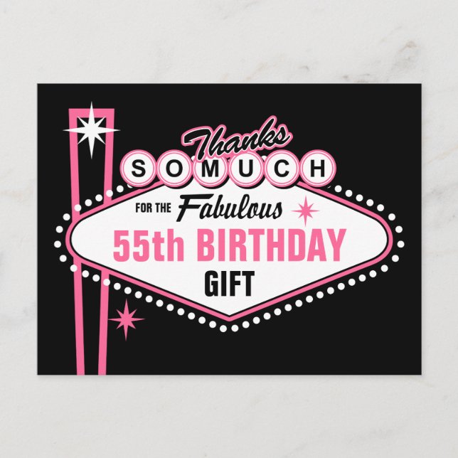 Cartão Postal Las Vegas Pink Obrigado (Frente)